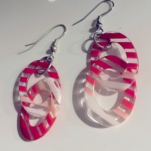 Striped Red tones earrings for women/girls